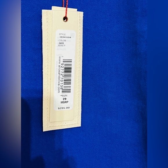 ALICE + OLIVIA Stacey Low Rise Bell Jean in Royalty (Sz 29). NWT. RETAIL 295 - Picture 12 of 14